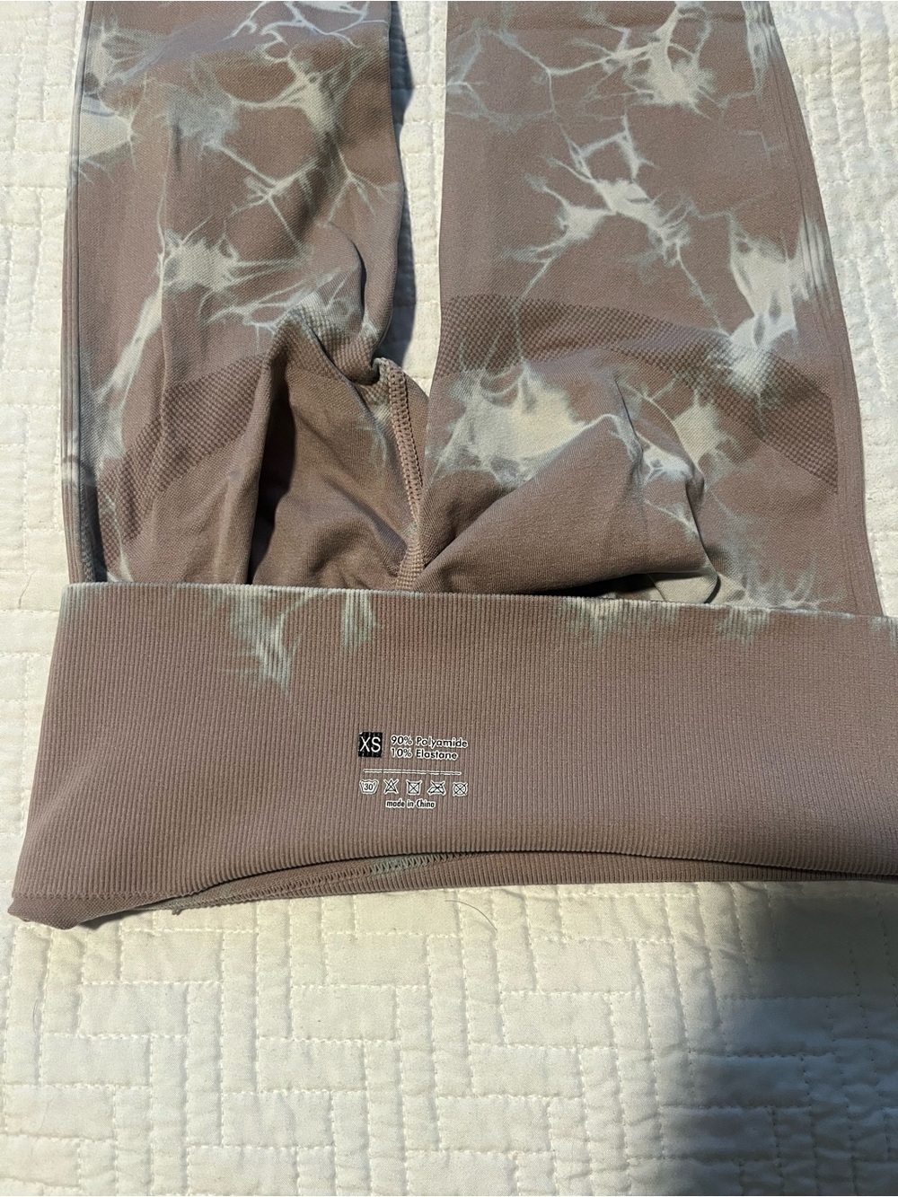 Naturyl Brown Tie-Dye Butt Scrunch Leggings XS - Picture 2 of 3
